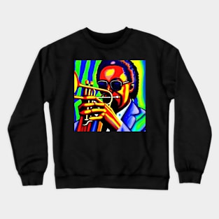 A Colorful Image Of A Jazz Trumpeter Crewneck Sweatshirt